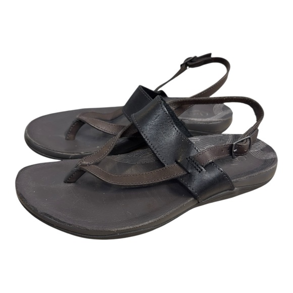 Chaco Maya II Java Brown Leather Thong Slingback Sandals Women’s Size 6 - Picture 1 of 6